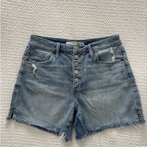 Joe's Women’s Jeans Light Blue Distressed High-Rise Button-Front Shorts Size 28